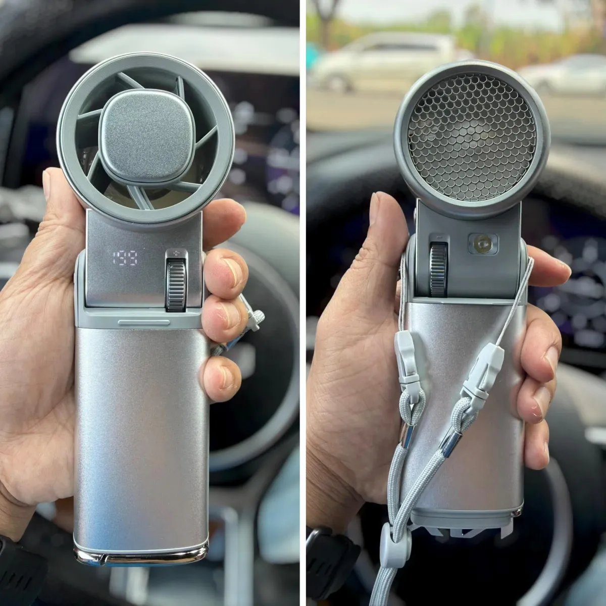 Quạt sò lạnh JF181 thiết kế nhôm nguyên khối siêu mới, pin 6000 mAh , có đèn pin SOS 