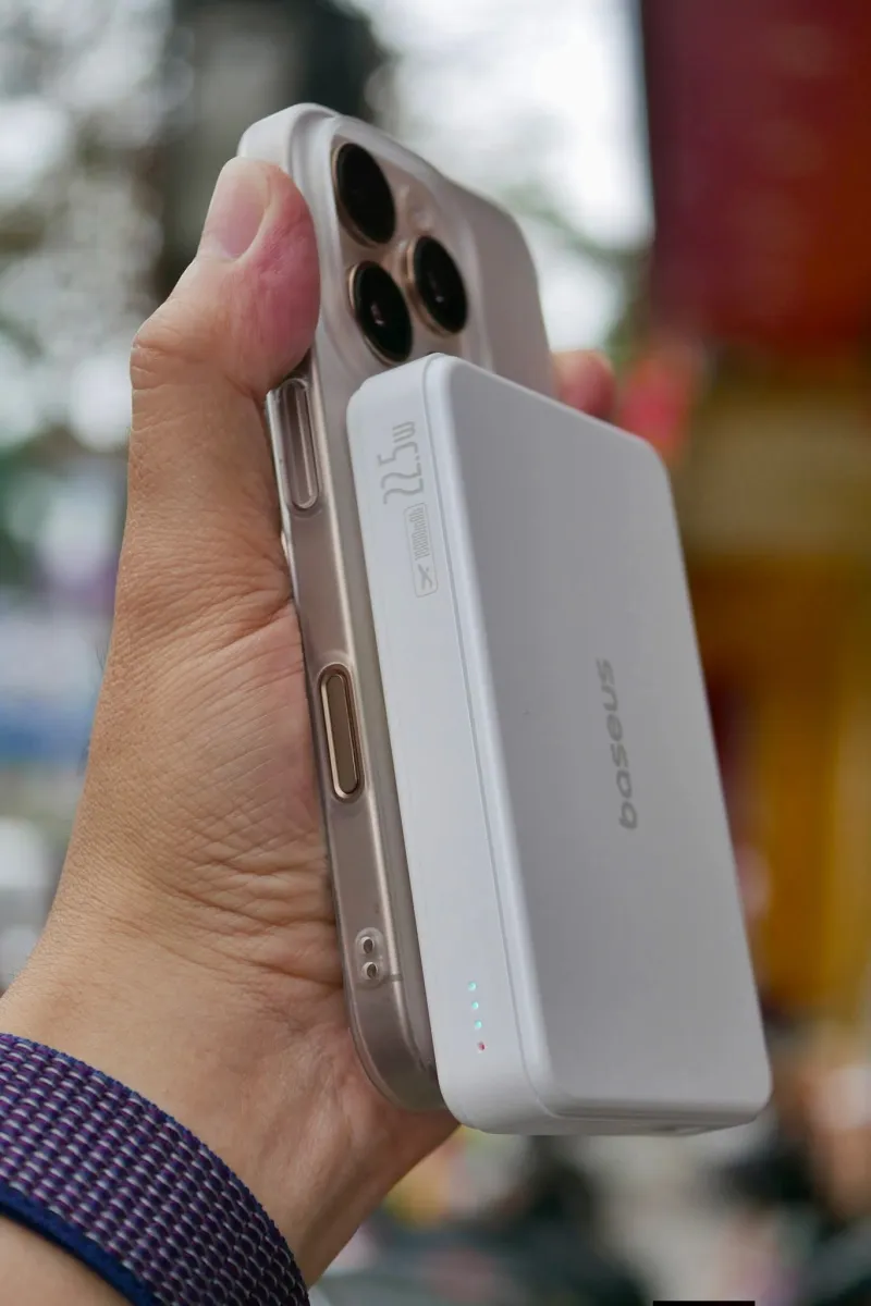  Pin Dự Phòng Sạc Không Dây Baseus Airpow II 10000mAh 22.5W (Sạc không dây chuẩn Qi2 max 15W magsafe) Hàng Nobox 98-99%