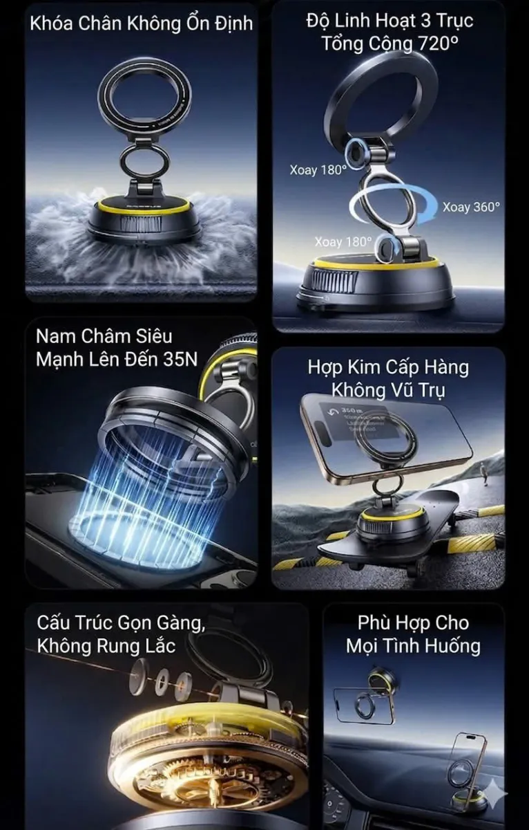 Baseus PrimeTrip VC2 Flex Magnetic Car Mount-GIÁ ĐỠ ĐIỆN THOẠI Ô TÔ NAM CHÂM CAO CẤP – GIỮ CHẶT MỌI CUNG ĐƯỜNG