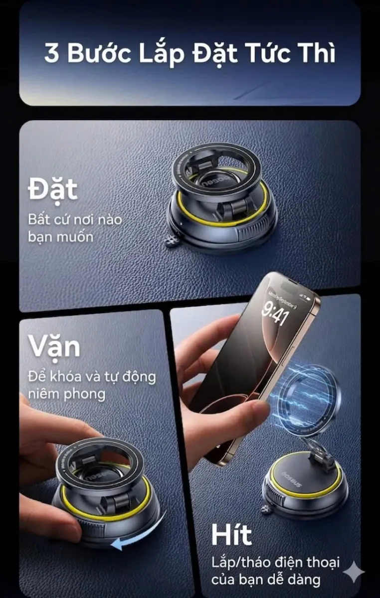 Baseus PrimeTrip VC2 Flex Magnetic Car Mount-GIÁ ĐỠ ĐIỆN THOẠI Ô TÔ NAM CHÂM CAO CẤP – GIỮ CHẶT MỌI CUNG ĐƯỜNG